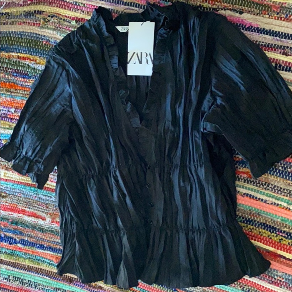 ZARA Elasticized Trim Blouse